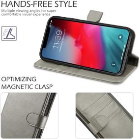 img 1 attached to TUCCH iPhone XR Case - RFID Blocking 📱 Wallet Case for iPhone XR, Wireless Charging Compatible, Grey