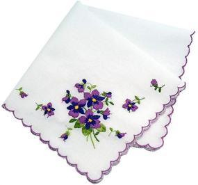 img 1 attached to 💎 Exquisite Swiss European Handkerchief in Embroidered Heirloom Design