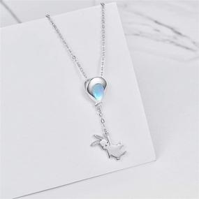 img 2 attached to 🐰 925 Sterling Silver Bunny Necklace Pendant for Women and Girls - Animal Jewelry Gift with Balloons Design