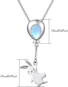 img 3 attached to 🐰 925 Sterling Silver Bunny Necklace Pendant for Women and Girls - Animal Jewelry Gift with Balloons Design