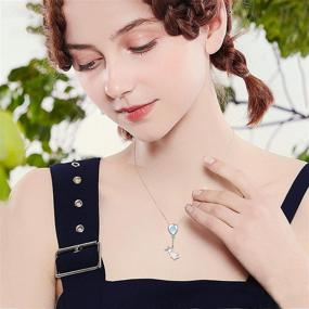 img 1 attached to 🐰 925 Sterling Silver Bunny Necklace Pendant for Women and Girls - Animal Jewelry Gift with Balloons Design