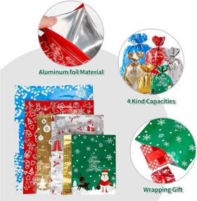 img 1 attached to 🎁 20 PCS AORZIT Christmas Wrapping Gift Bags: Assorted Styles with Ribbon Tie - Perfect for Christmas Supplies and Holiday Party Favor!