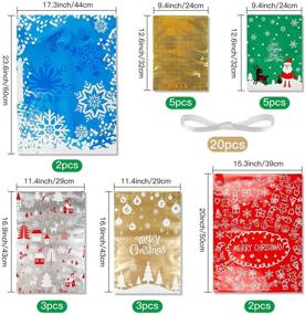 img 2 attached to 🎁 20 PCS AORZIT Christmas Wrapping Gift Bags: Assorted Styles with Ribbon Tie - Perfect for Christmas Supplies and Holiday Party Favor!