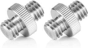 img 1 attached to 🔩 SMALLRIG Double Head Stud Adapter - 3/8 Male to 3/8 Male Thread Screw for Flash Mount Holder Stand (2pcs Pack) - Improved SEO