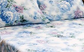 img 2 attached to 🛏️ JayCorner 1800 Collection - Ultra Soft Egyptian Comfort 4pcs Blue & Lavender Floral Blue Dream Bedding Set (Queen)