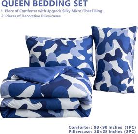 img 1 attached to 🛏️ Strail Camo Bedding Comforter Set - Modern Classic Farmhouse Queen Size Set for Kids, Men, Women, and Boys