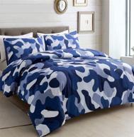 🛏️ strail camo bedding comforter set - modern classic farmhouse queen size set for kids, men, women, and boys logo