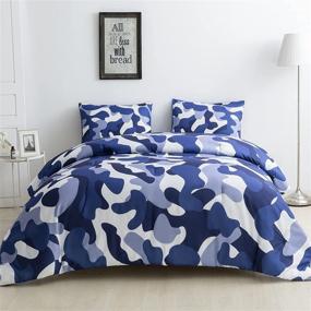 img 2 attached to 🛏️ Strail Camo Bedding Comforter Set - Modern Classic Farmhouse Queen Size Set for Kids, Men, Women, and Boys