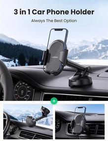 img 3 attached to 📱 UGREEN Car Phone Mount | Dash/Windshield/Air Vent Holder for iPhone 13 Pro Max, 12 11 Pro SE XS Max XR X 8 7 6 Plus, Samsung Galaxy S20 Note 10 9