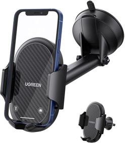 img 4 attached to 📱 UGREEN Car Phone Mount | Dash/Windshield/Air Vent Holder for iPhone 13 Pro Max, 12 11 Pro SE XS Max XR X 8 7 6 Plus, Samsung Galaxy S20 Note 10 9