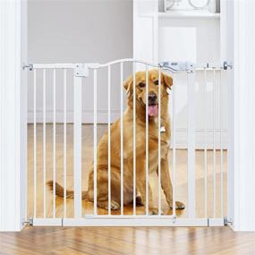 img 4 attached to 🐶 InnoTruth Wide Baby Gate for Dogs: Secure Auto Close Pet Gate with 30” Height, 29” to 39.6” Width – Ideal for Stairs, Doorways, Bedrooms – Wall Pressure Mount, Elegant White Design