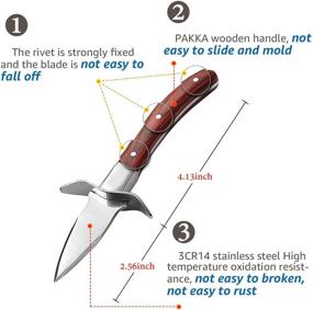 img 3 attached to Нож для открывания устриц и набор Speensun: открывалка для устриц с 5-уровневой защитой, нож из пищевого пластика, перчатки безопасности (M)