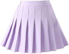 img 4 attached to 👗 Stylish Pleated Plaid Skirt for School & Tennis: Little Big Girls' to Women's Sizes (2T-14 Years - 3XL)