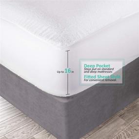 img 2 attached to 🛏️ Nestl Premium Cotton Terry Mattress Protector: Soft, Waterproof Split King Deep Pocket Cover - Breathable & Noiseless