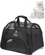 🐾 airline approved soft pet carrier - travel bag for cats and small dogs, under seat compatible, breathable design with 4 windows logo
