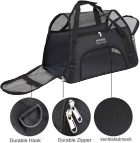img 1 attached to 🐾 Airline Approved Soft Pet Carrier - Travel Bag for Cats and Small Dogs, Under Seat Compatible, Breathable Design with 4 Windows