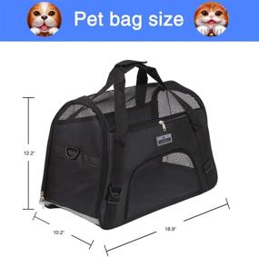 img 2 attached to 🐾 Airline Approved Soft Pet Carrier - Travel Bag for Cats and Small Dogs, Under Seat Compatible, Breathable Design with 4 Windows