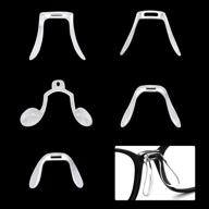 ronrons 5-piece u-shaped plastic anti-slip nose pads for eyeglasses - soft plug-in air chamber nose pad straps bridge retainers set for sunglasses, spectacles, and eyewear accessories logo