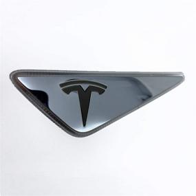 img 2 attached to Tesla Model S Nosecone 14-pc Set Gloss Black Custom Cut Graphics Logo Decal Wrap