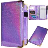 💼 glitter leather server book wallet with zipper pocket - ideal for waitresses and waiters logo