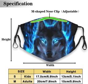 img 2 attached to Customizable Blue Fire Wolf Earloop Halloween Dust Mask | Breathable Outdoor Protection, Reusable & Washable for Men, Women, Boys, and Girls