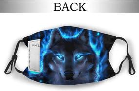 img 3 attached to Customizable Blue Fire Wolf Earloop Halloween Dust Mask | Breathable Outdoor Protection, Reusable & Washable for Men, Women, Boys, and Girls