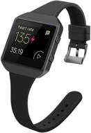 📿 yijyi slim bands: fitbit blaze compatible replacement wristband – thinner soft silicone band with metal frame for women & men in small and large sizes logo