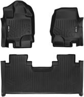 max liner a0167/b0199: black floor mats for 2015-2021 ford f-150 supercab with 1st row bench seat logo