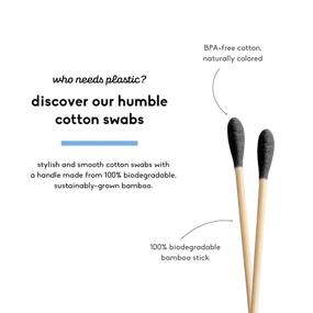 img 3 attached to 🌿 Humble Co. Eco-Friendly Bamboo Cotton Swabs (600 Count) - Biodegradable, Organic Cotton Buds for Ears, Makeup, Pet Care, and Cleaning (Black)