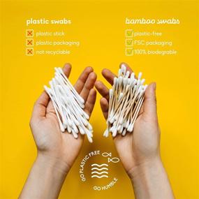 img 2 attached to 🌿 Humble Co. Eco-Friendly Bamboo Cotton Swabs (600 Count) - Biodegradable, Organic Cotton Buds for Ears, Makeup, Pet Care, and Cleaning (Black)