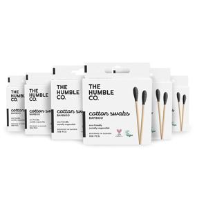 img 4 attached to 🌿 Humble Co. Eco-Friendly Bamboo Cotton Swabs (600 Count) - Biodegradable, Organic Cotton Buds for Ears, Makeup, Pet Care, and Cleaning (Black)