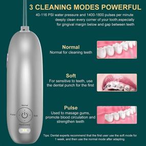 img 2 attached to Versatile Rechargeable Portable Cordless Water Flosser with 3 Modes - Ideal for Home and Travel, Offering Waterproof Oral Irrigation, Collapsible Nozzles, and Special Care for Braces and Bridges