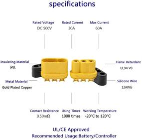 img 3 attached to 🔌 10 пар разъемов Amass MR60 - мужских и женских разъемов соединителя с 3,5-мм штыревыми разъемами для подключения двигателей и контроллеров регулятора скорости (ESC)
