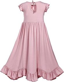 img 3 attached to 👗 Girls' Cotton Ruffles Halter Sleeve Dresses