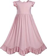 👗 girls' cotton ruffles halter sleeve dresses logo