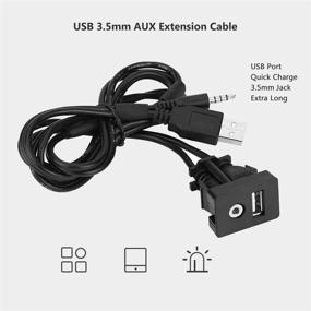 img 3 attached to 🔌 1M Universal Car USB 3.5mm AUX Extension Cable Male Jack for Car, Vehicle, Marine, Bike, Boat, Motorcycle - High Quality & Versatile (1pc)