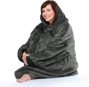 img 3 attached to 🔍 Optimized for SEO: Lounging Pullover Hoodie Sweatshirt - Oversized Wearable Blanket with Sherpa Comfort for Adults, Men, Women, Teenagers, Wife & Girlfriend