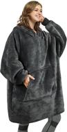 🔍 optimized for seo: lounging pullover hoodie sweatshirt - oversized wearable blanket with sherpa comfort for adults, men, women, teenagers, wife & girlfriend logo