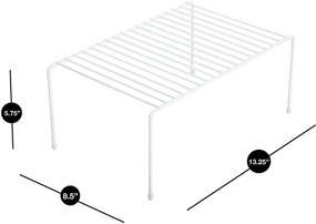 img 2 attached to 🗄️ Medium Sized Smart Design Cabinet Storage Shelf Rack - White Kitchen Organizer for Cupboards, Plates, Dishes, Counters & Pantries - Steel Metal Wire Construction (8.5 x 13.25 Inch)