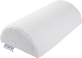 img 4 attached to 🌙 Orthopedic Memory Foam Back Pillow: Half Moon Lumbar Bolster Cushion for Back Pain Relief, Leg and Knee Support, with Removable Cover - By Bluestone