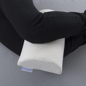 img 2 attached to 🌙 Orthopedic Memory Foam Back Pillow: Half Moon Lumbar Bolster Cushion for Back Pain Relief, Leg and Knee Support, with Removable Cover - By Bluestone