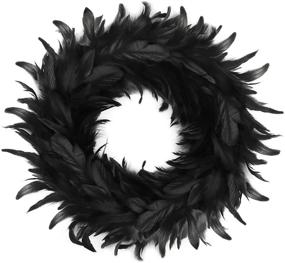 img 4 attached to Jangostor Black Feather Wreath Halloween