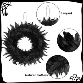 img 2 attached to Jangostor Black Feather Wreath Halloween