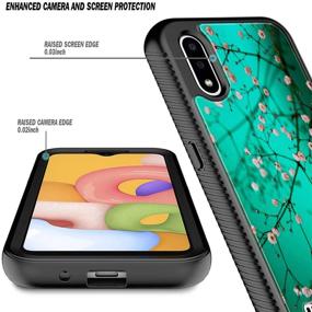 img 2 attached to 🌸 E-Began Samsung Galaxy A01 Case with Built-in Screen Protector, Full-Body Protective Rugged Bumper Cover, Shockproof Impact-Resistant Durable Case - Flower Design Plum Blossom