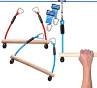 максимальное удовольствие для детей: спортивный трек ниндзя-воин парк развлекательных препятствий из деревянных брусьев (2 шт.) - аксессуары для игровых площадок на открытом воздухе, оборудование для тренировок на игровой площадке, качели трапеции для игрового комплекса логотип
