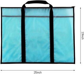 img 3 attached to Waterproof Art Mesh Vinyl Storage Bag with Handle and Zipper - Ideal for Large Posters, Poster Board, Paintings, Teaching Materials, and Artworks for Efficient Organization