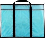 waterproof art mesh vinyl storage bag with handle and zipper - ideal for large posters, poster board, paintings, teaching materials, and artworks for efficient organization logo