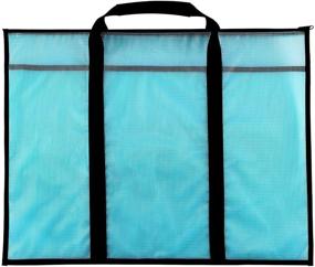 img 4 attached to Waterproof Art Mesh Vinyl Storage Bag with Handle and Zipper - Ideal for Large Posters, Poster Board, Paintings, Teaching Materials, and Artworks for Efficient Organization