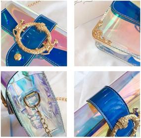 img 1 attached to 🍬 Transparent Candy Color Beach Handbag Jelly Bag for Women - Mini Chain Shoulder Bag, Crossbody Messenger Bag, Purse for Girls...