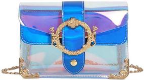 img 4 attached to 🍬 Transparent Candy Color Beach Handbag Jelly Bag for Women - Mini Chain Shoulder Bag, Crossbody Messenger Bag, Purse for Girls...